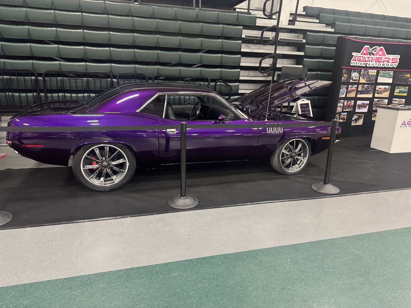 Plum coupe on display