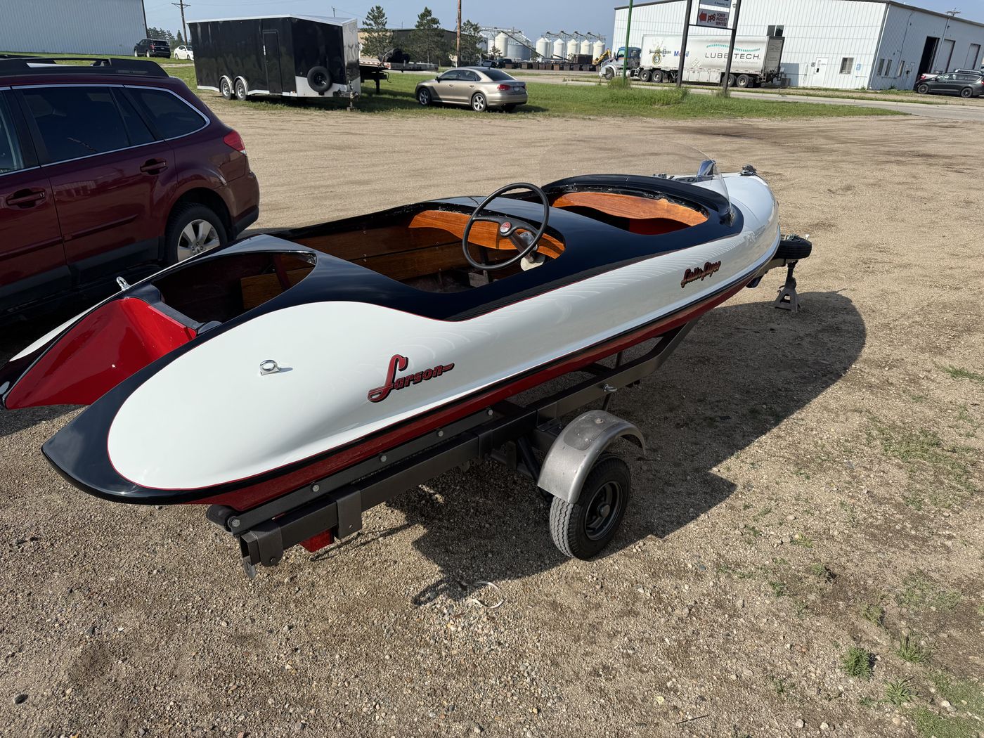 Speedboat on the trailer