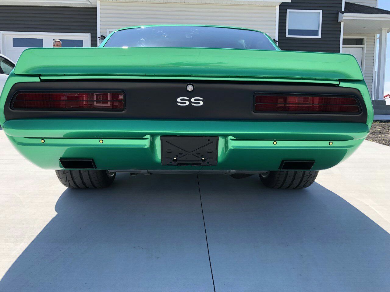 Green SS coupe, rear